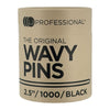 LJ Professional - 2.5" Wavy Pins - Black (1000pcs)