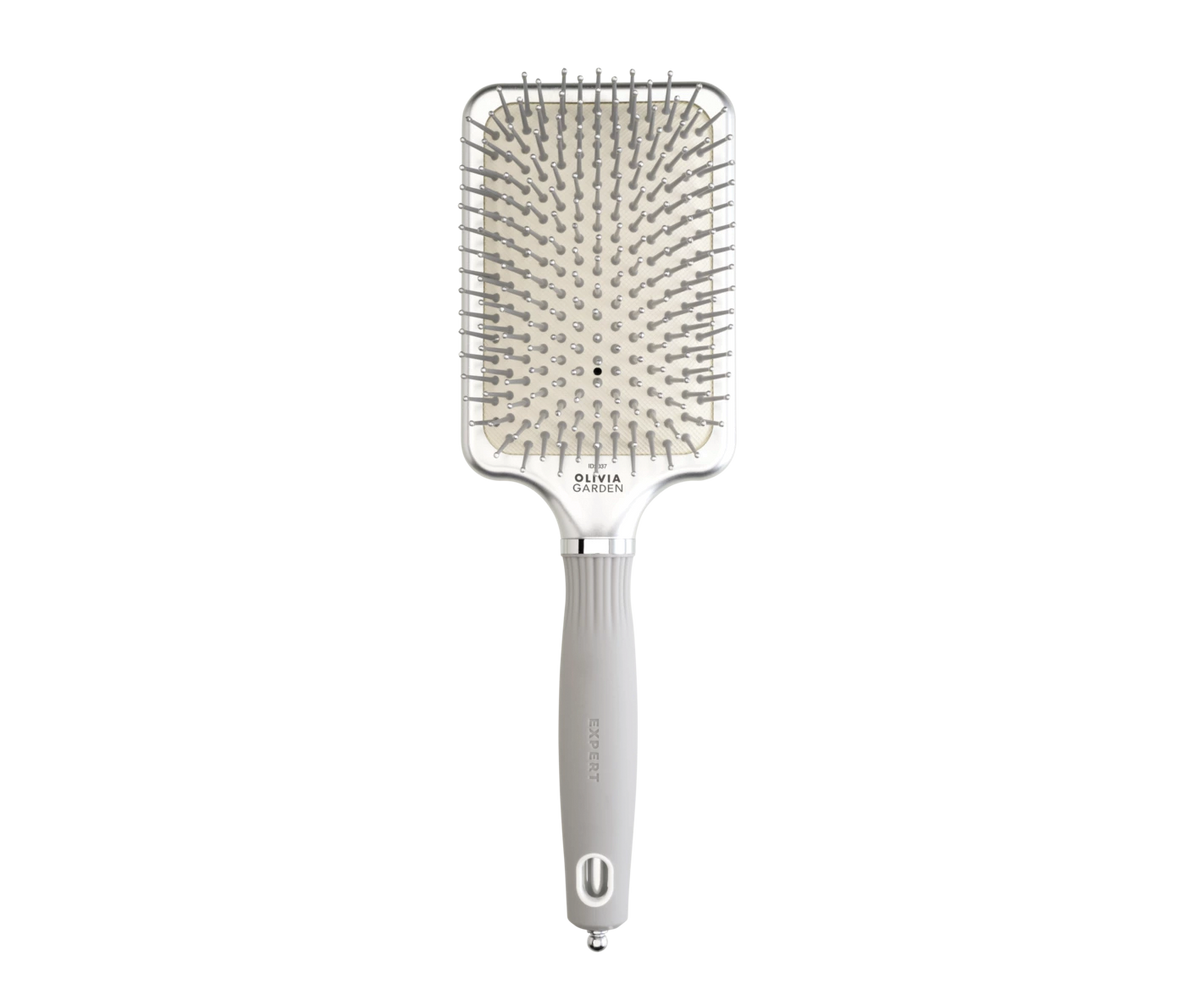 Olivia Garden Expert Care Rectangular Nylon Bristle Brush Large - Silv ...