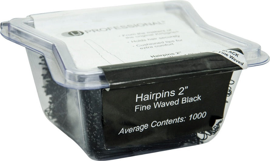 LJ 2" Fine Wavy Hairpins x 1000 Black